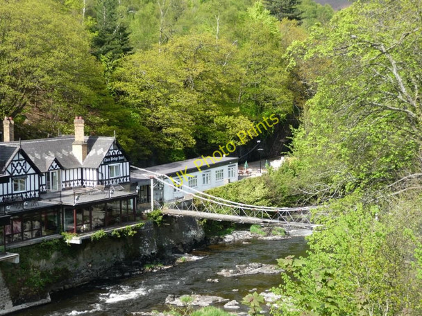 Photo 6"x4" Chain Bridge and eponymous hotel Llangollen c2010
