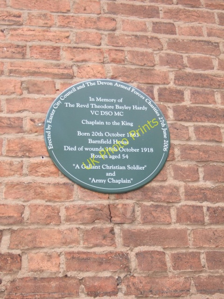 Photo 6"x4" Plaque on wall at the corner of Barnfield Road and Southernhay East Exeter c2010
