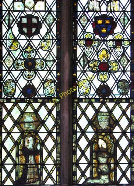 Photo 6"x4" The church of SS Peter and Paul in Bardwell - old glass Bardwell c2010