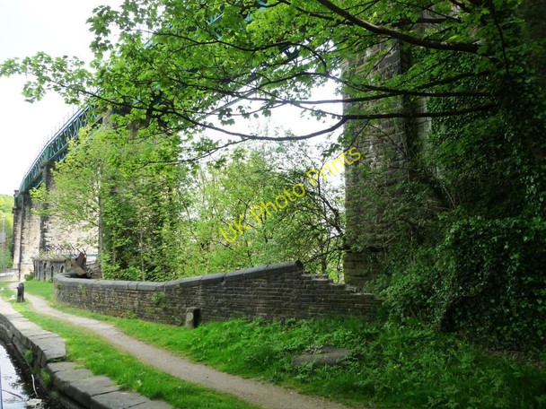 Photo 6"x4" Viaduct above aqueduct Huddersfield c2010