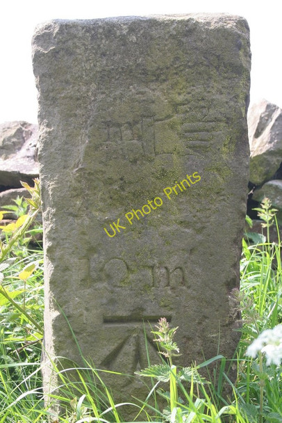 Photo 6"x4" Milestone and Bench Mark (close-up) Lindley\/SE2249 c2010