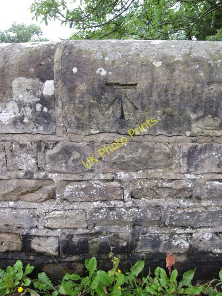Photo 6"x4" Bench mark on Cowan Bridge Kirkby Lonsdale c2009