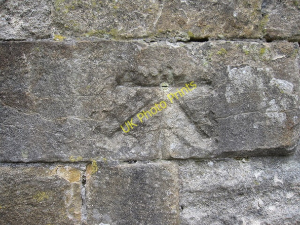 Photo 6"x4" 1GL bench mark and bolt on Devil's Bridge Kirkby Lonsdale c2010
