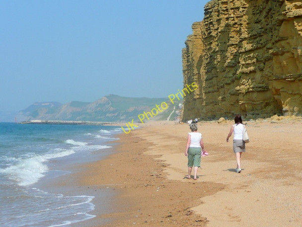 Photo 6"x4" Summer morning stroll along the beach Bridport c2010