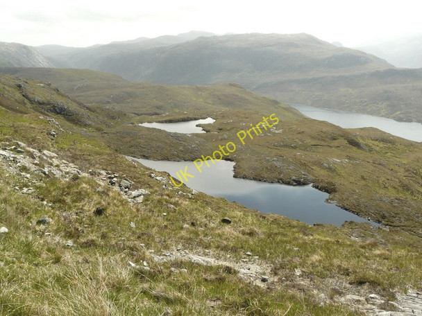 Photo 6"x4" Hillside loch above Loch Gleann Dubh Kylesku c2010
