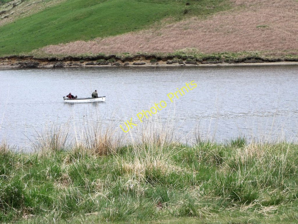 Photo 6"x4" Fishing boat on Llyn Clywedog Braichyfedw c2010