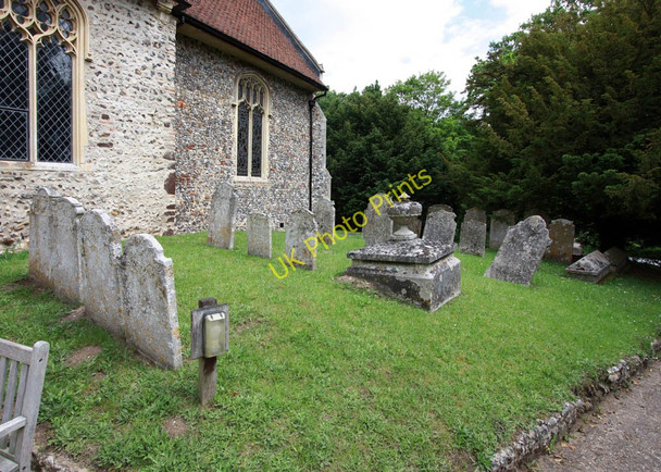 Photo 6"x4" All Saints, Intwood, Norfolk - Churchyard Intwood c2010 P1