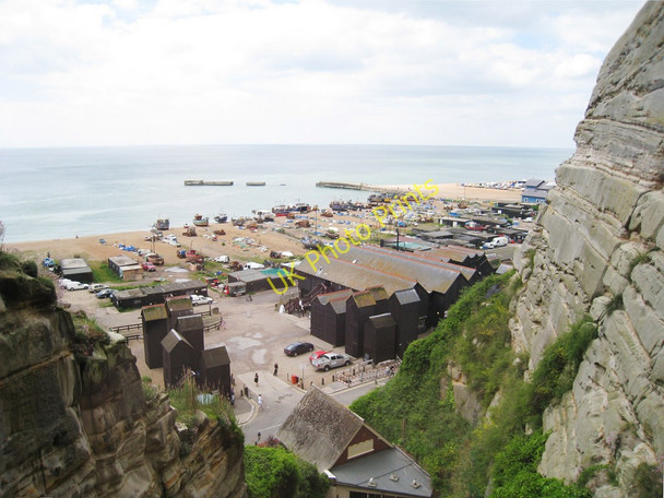 Photo 6"x4" Fishing Net Huts Hastings\/TQ8110 c2010
