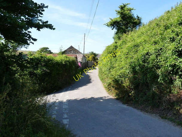 Photo 6"x4" Broad lane (left) at the junction with the road which leads to Lobb and North Lobb Lobb c2010