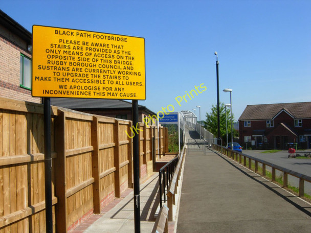 Photo 6"x4" Approaching Black Path Footbridge Rugby c2010