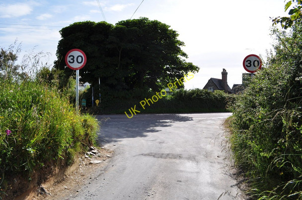 Photo 6"x4" The end of Warcombe Lane at Borough Cross Higher Warcombe c2010