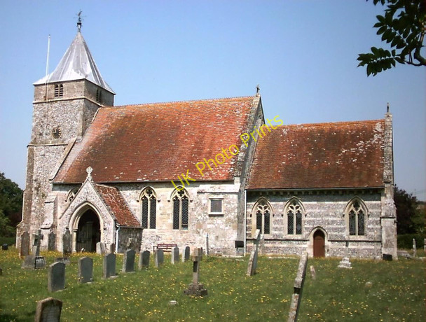 Photo 6"x4" All Saints church Steeple Langford Hanging Langford c2003