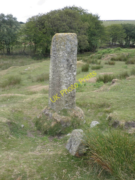 Photo 6"x4" Boundary stone, near Cullever Steps Belstone c2010