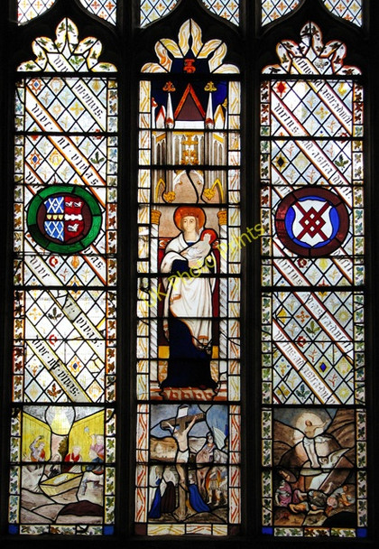 Photo 6"x4" Wymondham Abbey - C19 stained glass Wymondham\/TG1101 c2010