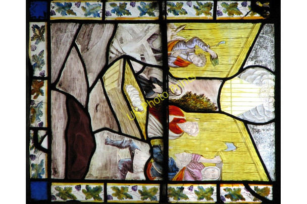 Photo 6"x4" Wymondham Abbey - C19 stained glass (detail) Wymondham\/TG1101 c2010 P2