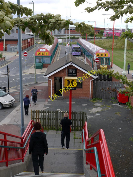 Photo 6"x4" Taxi Office & Bus Station, from steps to Metro Railway bridge, Jarrow Hebburn c2010