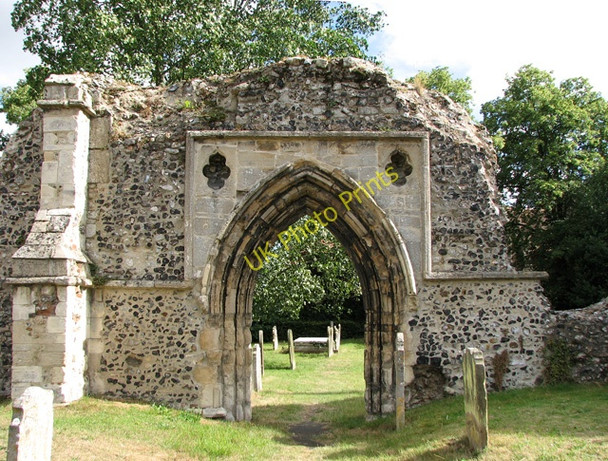 Photo 6"x4" St Mary's church in Bungay - nunnery ruins Bungay c2010