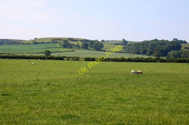 Photo 6"x4" Looking over a field towards the Burton Hills Fenny Compton c2010