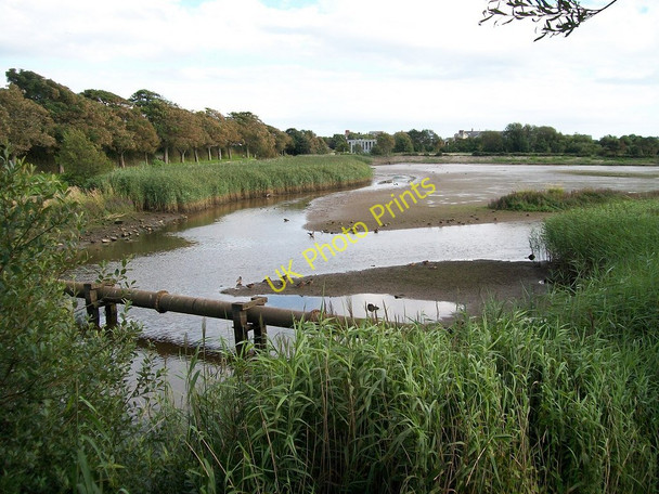 Photo 6"x4" Afon Rhyd-hir behind the floodgate at low water Pwllheli c2010