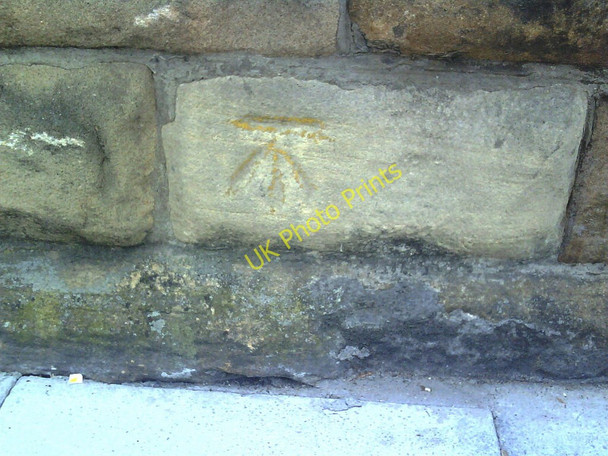 Photo 6"x4" Benchmark on wall of Station Street Nottingham\/SK5641 c2010