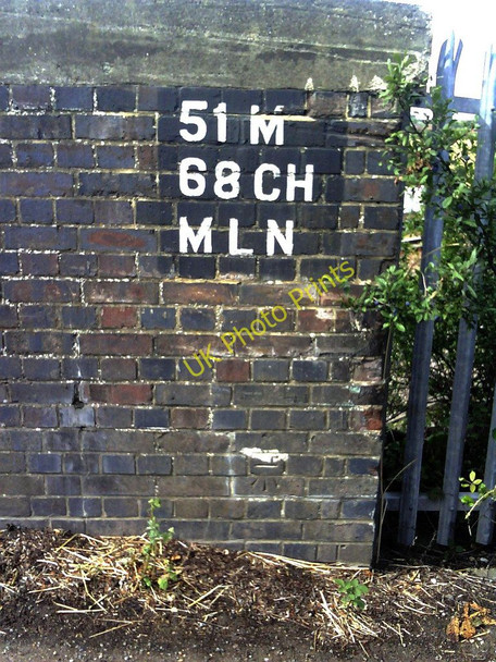 Photo 6"x4" Benchmark on parapet of Fulscot railway bridge Didcot c2010
