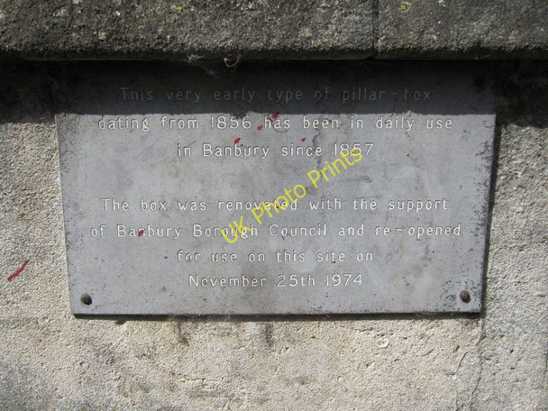 Photo 6"x4" Plaque on the postbox Banbury\/SP4540 c2010