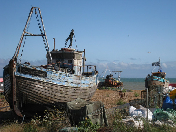 Photo 6"x4" Wooden Fishing Boats Hastings\/TQ8110 c2010