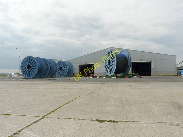Photo 6"x4" Giant cable reels Hartlepool c2010
