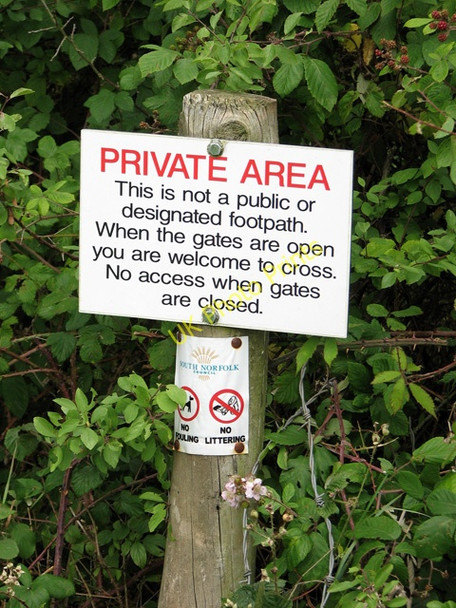 Photo 6"x4" Sign beside gate Hethel c2010