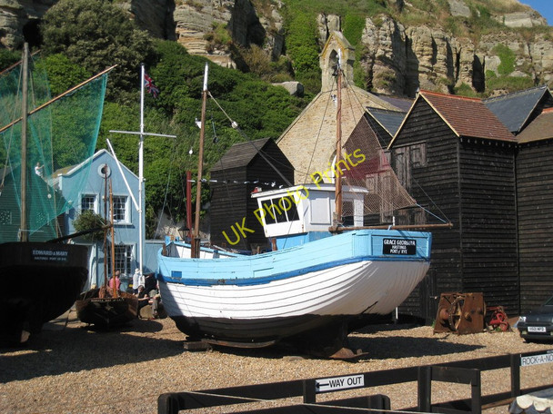 Photo 6"x4" Fishing Boats off Rock-A-Nore Road Hastings\/TQ8110 c2010