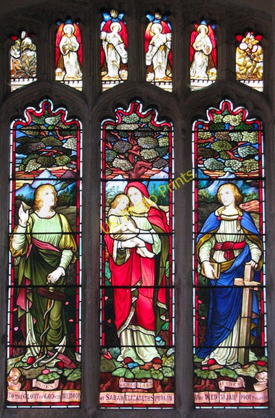 Photo 6"x4" Holy Trinity church in Great Hockham - south aisle window Great Hockham c2010