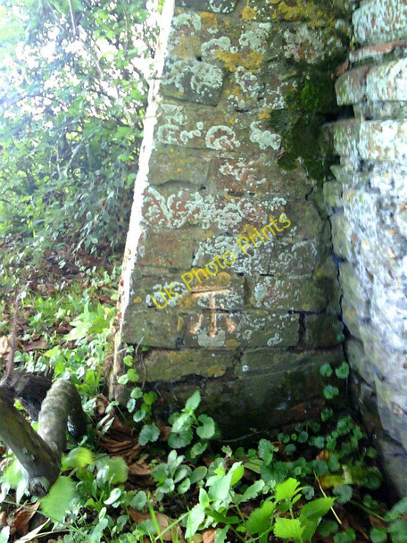 Photo 6"x4" Benchmark on buttress of barn in Mackney Mackney c2010