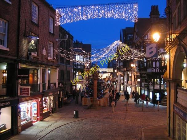 Photo 6"x4" Chester Cross and the Christmas lights Chester c2007