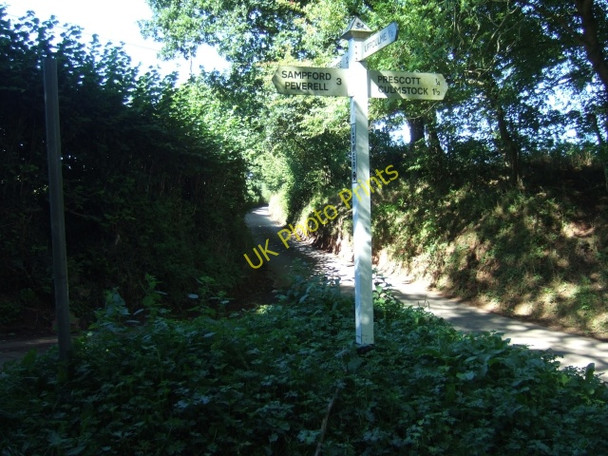 Photo 6"x4" Signpost at Lower Cross Prescott\/ST0814 c2010