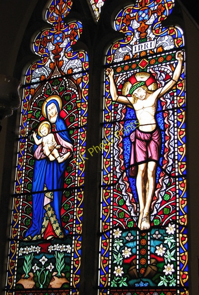 Photo 6"x4" St Andrew's church in Honingham - Victorian glass Honingham c2010