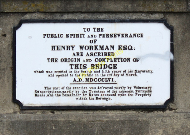 Photo 6"x4" Plaque on Workman Bridge, Evesham Evesham c2010