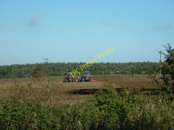 Photo 6"x4" Tractors working in tandem West Newton\/TA1937 c2010