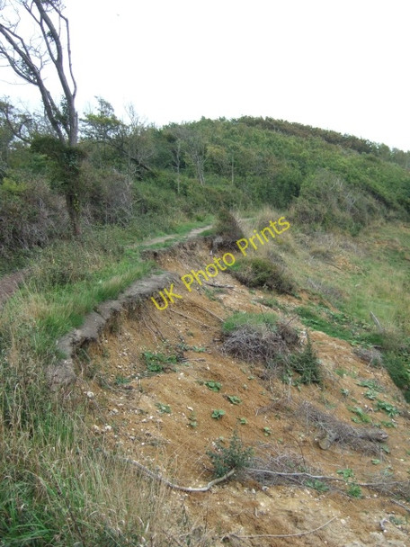 Photo 6"x4" Subsidence by the coastal path at Bembridge Bembridge c2010