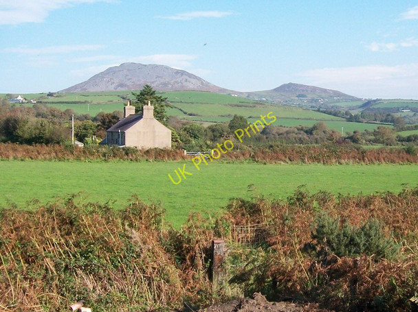Photo 6"x4" View across farmland to Pen y Bont Cellar cottage Trefaes c2010