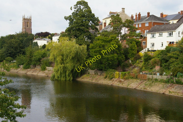 Photo 6"x4" Tiverton: parish church and River Exe, from bridge Tiverton\/SS9512 c2010