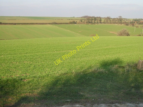 Photo 6"x4" View across the fields, Sutton Downs Martin\/TR3347 c2007