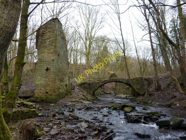 Photo 6"x4" Industrial remains below Blackpit Mill Chimney Norden\/SD8514 c2010