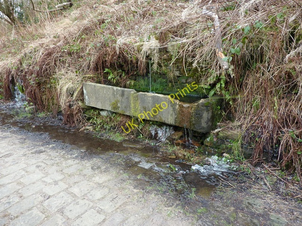 Photo 6"x4" Stone trough on the side of the old access road to Blackpits Mill Norden\/SD8514 c2010