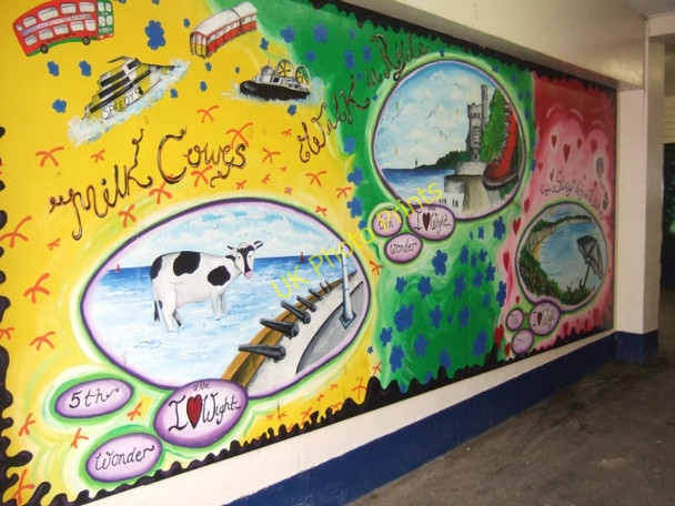 Photo 6"x4" Mural in Ryde bus station Ryde c2010