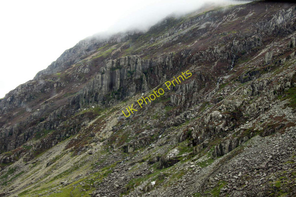 Photo 6"x4" Scree and crags in Llanberis Pass Gwastadnant c2010