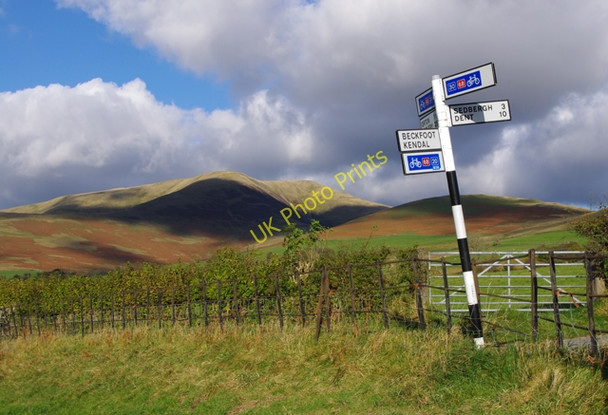 Photo 6"x4" Finger post at Four Lane Ends Howgill\/SD6396 c2010
