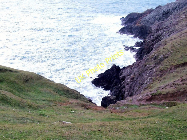Photo 6"x4" Cliff-top above Ogof Gathwen Uwchmynydd c2010