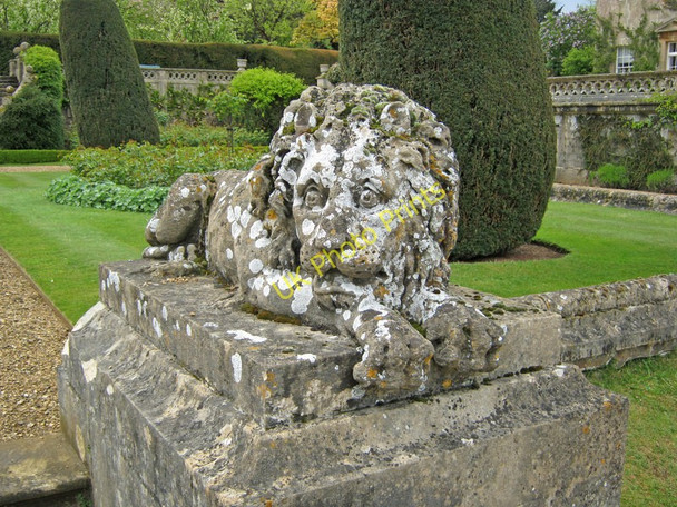 Photo 6"x4" Recumbent lion sculpture Calne c2010