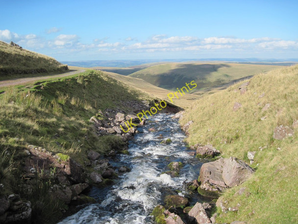 Photo 6"x4" Afon Sawdde heading away from Llyn y Fan Fach Afon Sychlwch c2010