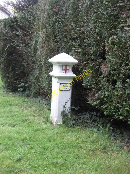 Photo 6"x4" Coal Tax marker post Esher c2010